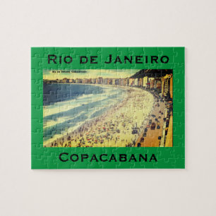 Rio de Janeiro, Vintage Copacabana Beach, Brazil Jigsaw Puzzle
