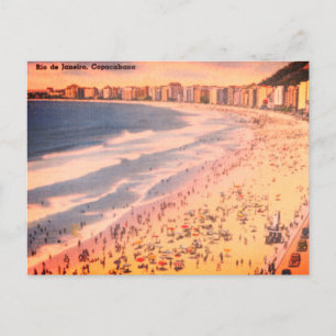 Rio de Janeiro, Vintage Copacabana Beach, Brazil Postcard