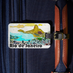 Rio de Janeiro Vintage Travel Luggage Tag
