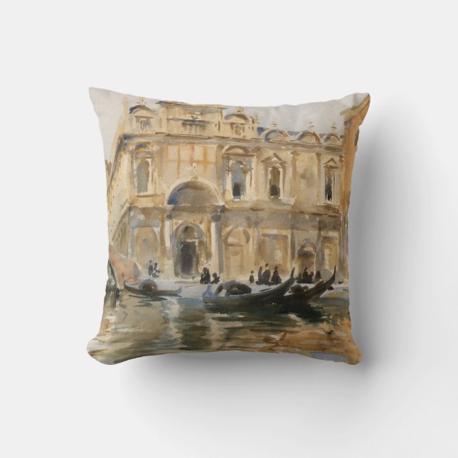 Rio dei Mendicanti, Venice by John Singer Sargent Cushion (Front)