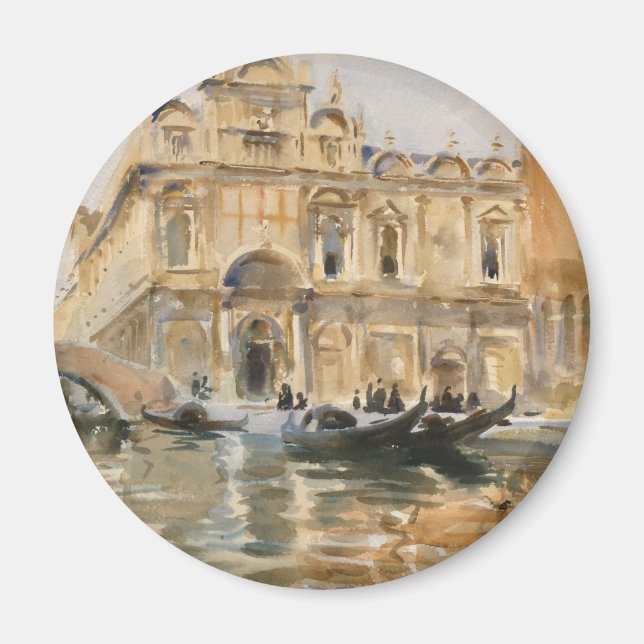Rio dei Mendicanti, Venice by John Singer Sargent Magnet (Front)