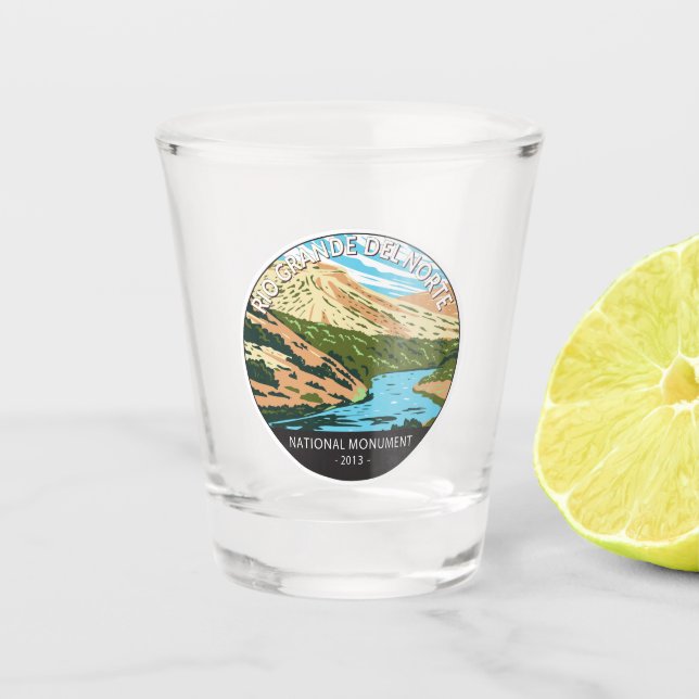Río Grande del Norte National Monument Circle Shot Glass (Front)