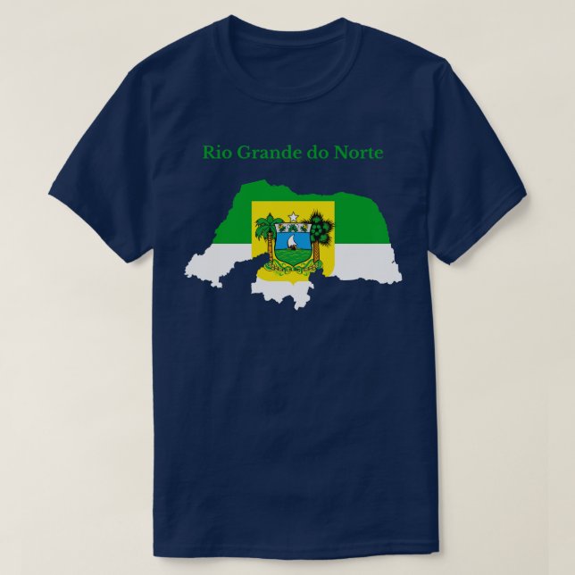 Rio Grande do Norte Map Flag Brazil T-Shirt (Design Front)