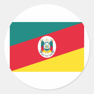 Rio Grande do Sul, Brazil Flag Classic Round Sticker