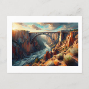 Rio Grande Gorge Bridge in Artist Landscape, Postcard