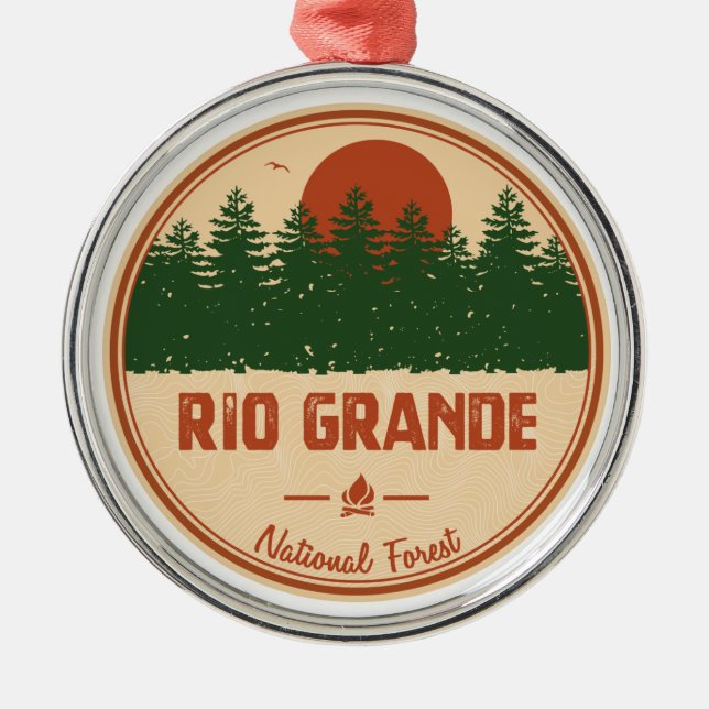 Rio Grande National Forest Metal Tree Decoration (Front)