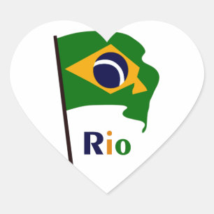 Rio, multicolored text heart sticker