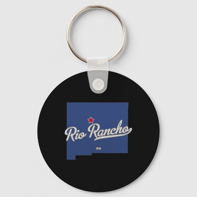 Rio Rancho New Mexico Nm Map  Key Ring (Front)