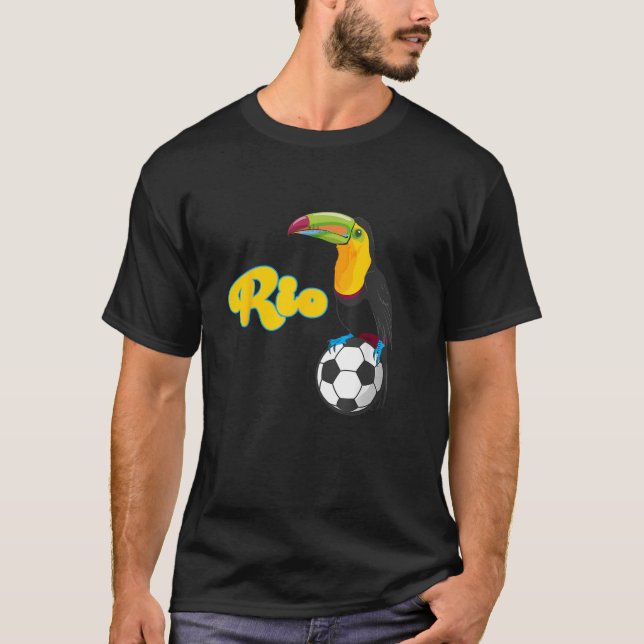 Rio Soccer Tropical Bird Sport Brazil Inspired T-Shirt (Front)