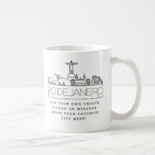 Rio Stylised Skyline   Custom Slogan Coffee  Coffee Mug