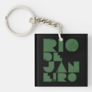 Rio typography style key ring