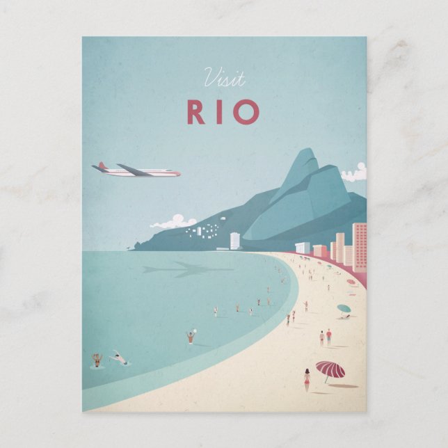 Rio Vintage Travel Poster - Art Postcard (Front)