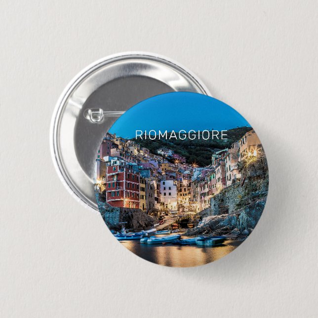 Riomaggiore Cinque Terre La Spezia Italy Panorama 6 Cm Round Badge (Front & Back)