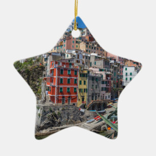 Riomaggiore Cinque Terre Liguria Italy Ceramic Tree Decoration