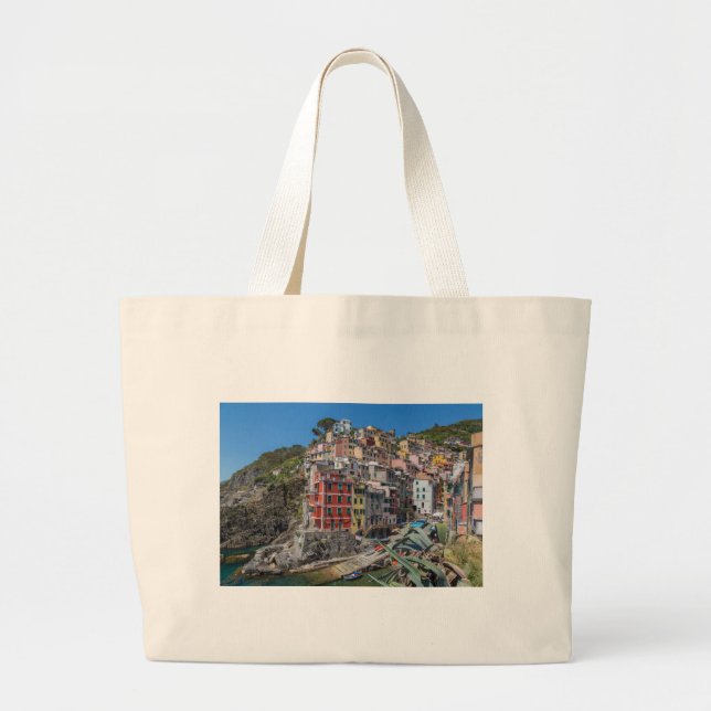 Riomaggiore Cinque Terre Liguria Italy Large Tote Bag (Front)