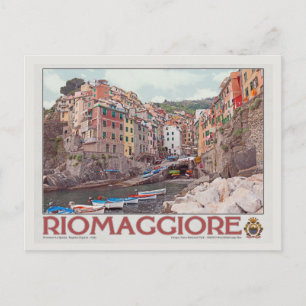 Riomaggiore Harbour - on White.jpg Postcard