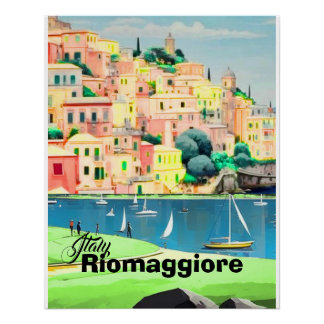 Riomaggiore Italy Travel Postcard | Travel Memory Poster