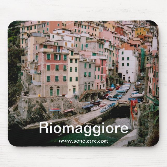 Riomaggiore Panoramic View Mousepad (Front)