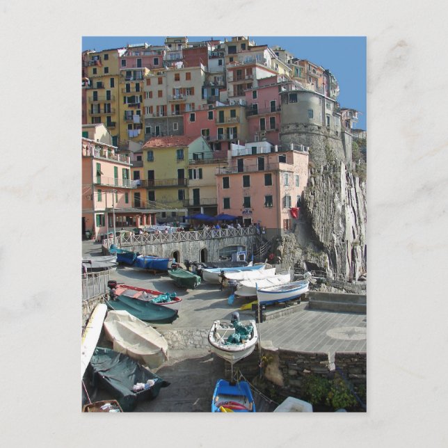 Riomaggiore Village Italy Cinque Terre Postcard (Front)