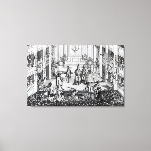 Riot at Covent Garden Theatre in 1763 Canvas Print