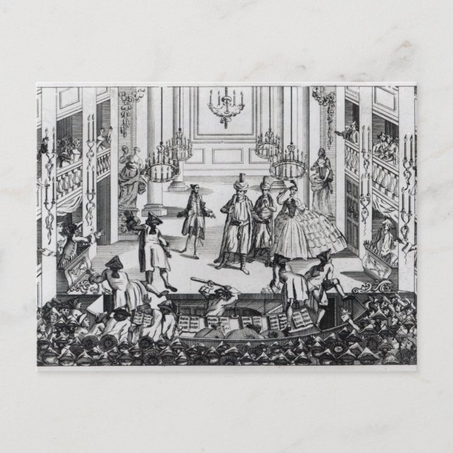 Riot at Covent Garden Theatre in 1763 Postcard (Front)