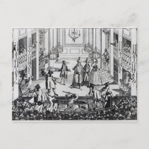 Riot at Covent Garden Theatre in 1763 Postcard