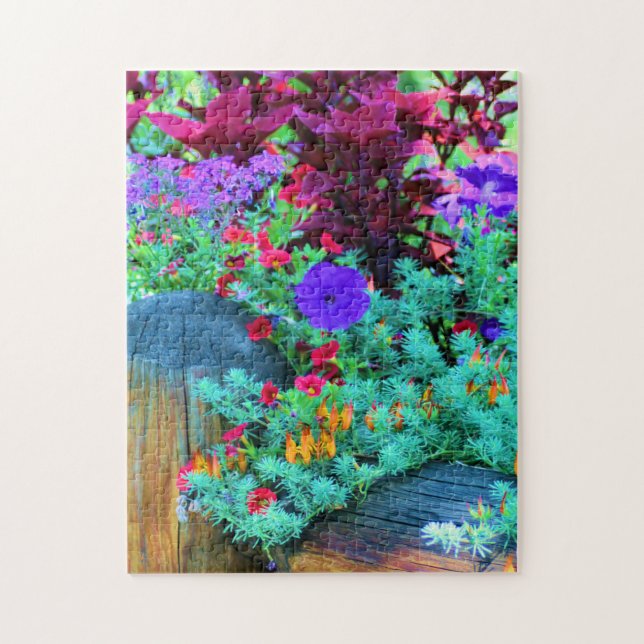 Riot Colour Denver Botanical Gardens Fence Flowers Jigsaw Puzzle (Vertical)