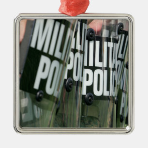 Riot control formation metal tree decoration