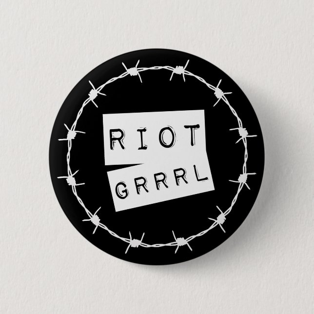 Riot Grrrl Grunge Button Badge (Front)