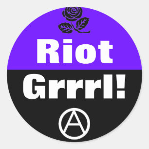 riot grrrl! round sticker
