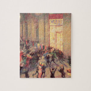 Riot in the Galleria, 1909 (oil on canvas) Jigsaw Puzzle