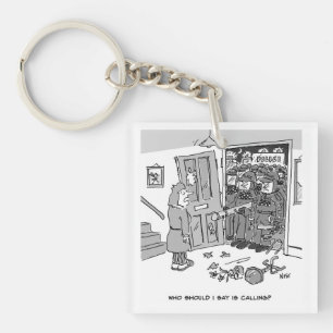 Riot Police Raid a Property - Funny Police Theme Key Ring