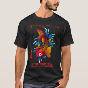 Riot-Society-Japan-Koi-Lotus Graphic-Embroidered T-Shirt