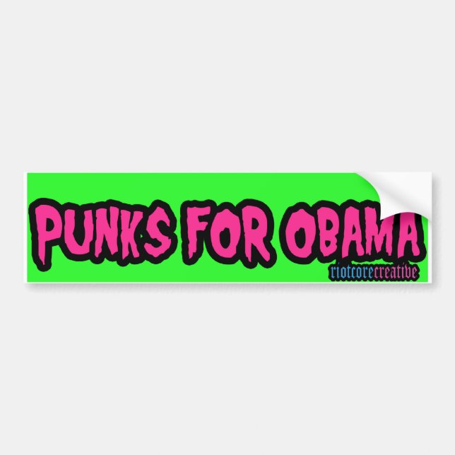 RiotCore "Punks for Obama" Bumper Sticker (Front)