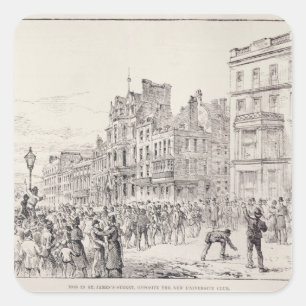 Riots in the West End of London Square Sticker