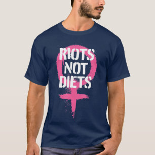 Riots Not Diets Feminist Punk Graphic T-Shirt
