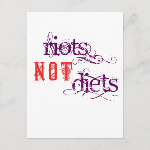 Riots Not Diets (Purple and Red) Postcard