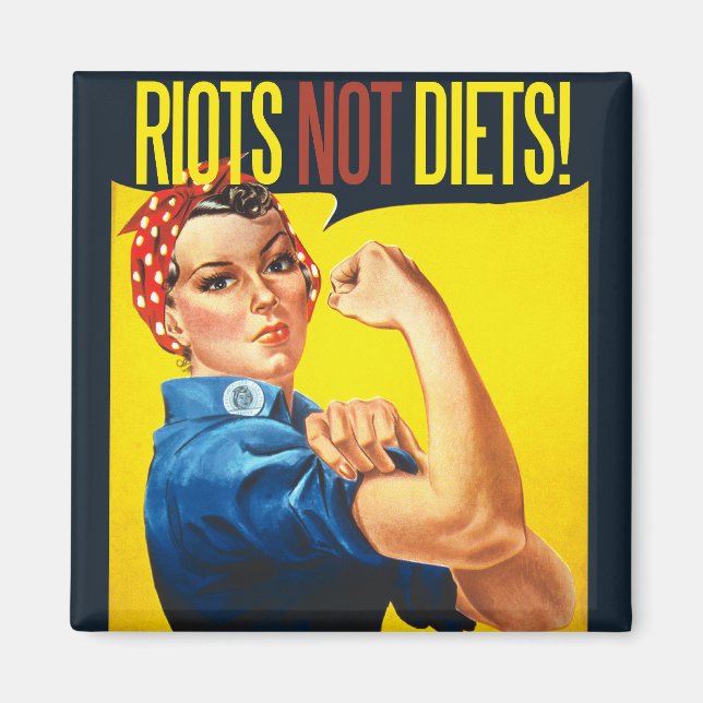 Riots not Diets - vintage feminism Magnet (Front)