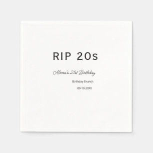 RIP 20s 21st birthday simple minimal brunch date n Napkin
