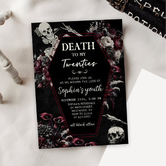 RIP 20s 30th Birthday Death to my Youth            Invitation