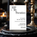 RIP 20s 30th Birthday Minimal Party Invitation<br><div class="desc">This is a modern, 30th birthday, Halloween adult party design. This simple RIP 20s design, is in minimal black and white with stylish typography. The template is set up for you to simply add your name Halloween birthday party details. Perfect for a cool and fun, Halloween themed, 30th birthday party....</div>