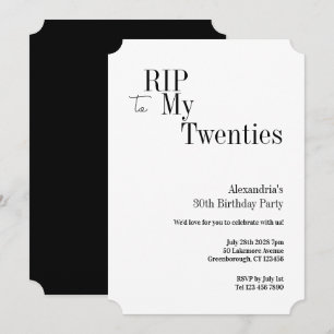 RIP 20s 30th Birthday Minimal Party Invitation