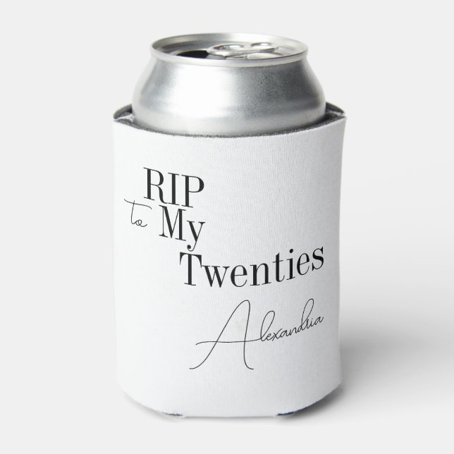 RIP 20s 30th Birthday Party Minimal Can Cooler (Can Front)