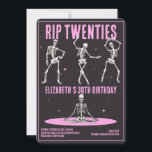 RIP 20s Black Pink Funny Skull 30th Birthday Party Invitation<br><div class="desc">RIP 20s Black Skeleton Pink Funny Skull 30th Birthday Party</div>