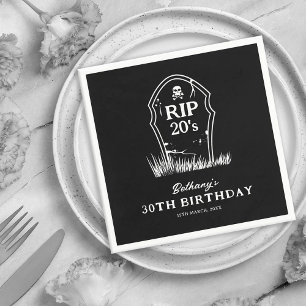 RIP 20s Black White 30th Birthday Party Napkin