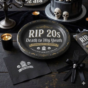 RIP 20s Death to My Youth 30th Birthday Party  Paper Plate