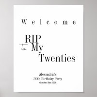 RIP 20s Minimal Typography Welcome Sign Poster