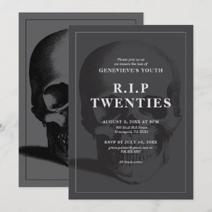 RIP 20's RIP Twenties RIP Youth Death Party Invitation