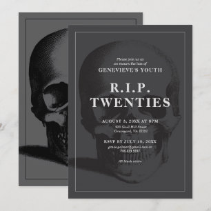 RIP 20's RIP Twenties RIP Youth Death Party Invitation