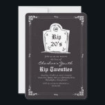 RIP 20s skull Black 30th Birthday Party Invitation<br><div class="desc">RIP 20s Black Funny  30th Birthday Party Invitation</div>